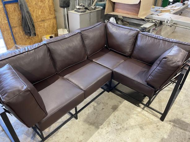 Диван Лофт угловой 2400ш1800г800в450с, кожзам - Конзас 10 brown в Екатеринбурге