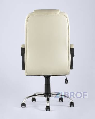 TopChairs Atlant офисное бежевое обивка экокожа, механизм качания Top Gun в Екатеринбурге