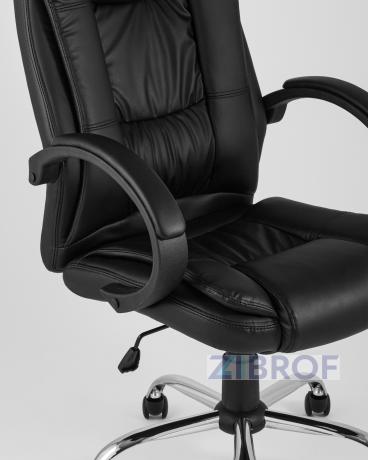 Компьютерное кресло TopChairs Atlant офисное черное обивка экокожа, механизм качания Top Gun пятилучье в Екатеринбурге