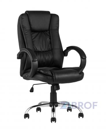 Компьютерное кресло TopChairs Atlant офисное черное обивка экокожа, механизм качания Top Gun пятилучье в Екатеринбурге